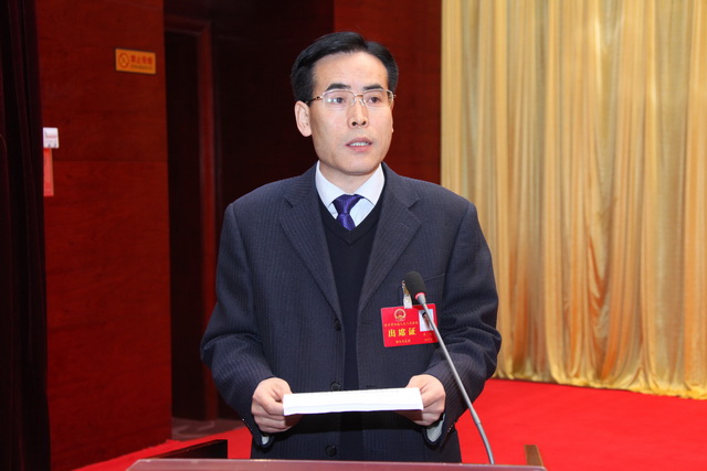 4组织议案组组长、组织部常务副部长王廷汇报各项候选人和监、计票人酝酿情况_调整大小.JPG